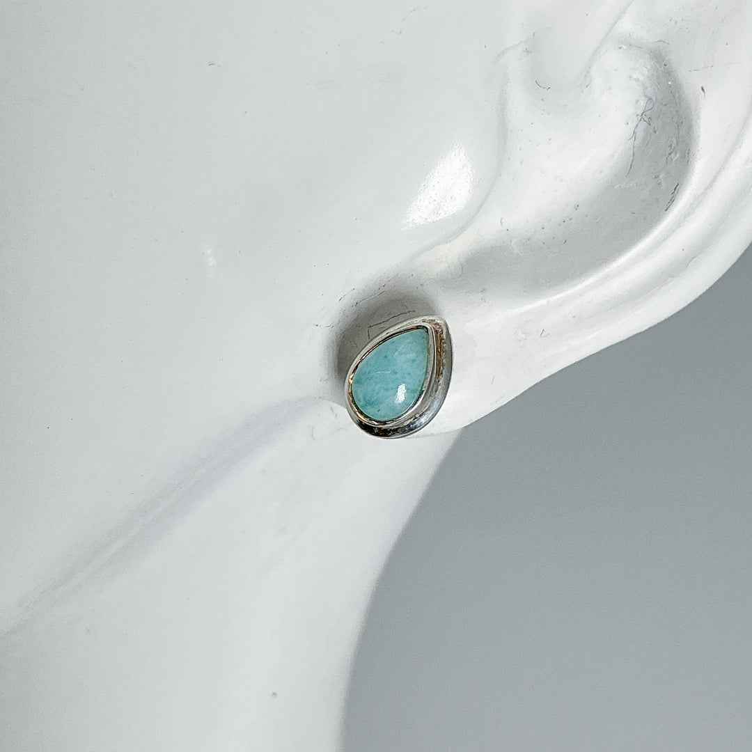 Larimar Stud Earrings-Rocks and Gems Canada