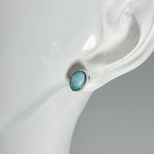 Larimar Stud Earrings-Rocks and Gems Canada