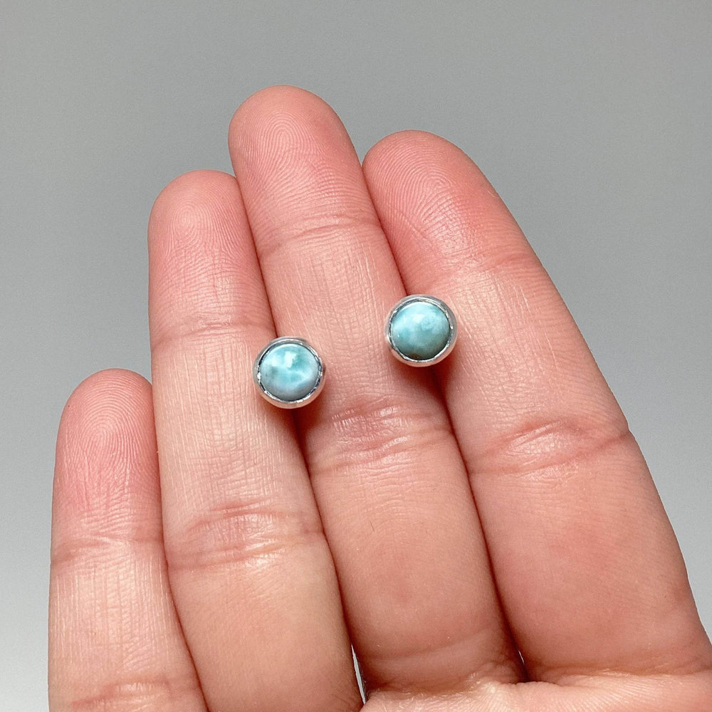 Larimar Stud Earrings - Rocks and Gems Canada