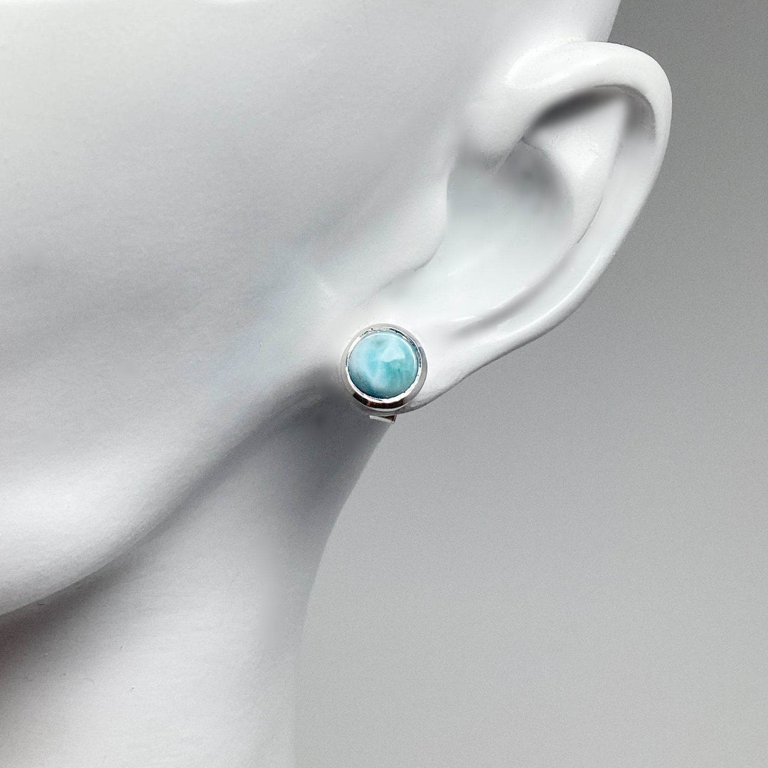 Larimar Stud Earrings - Rocks and Gems Canada