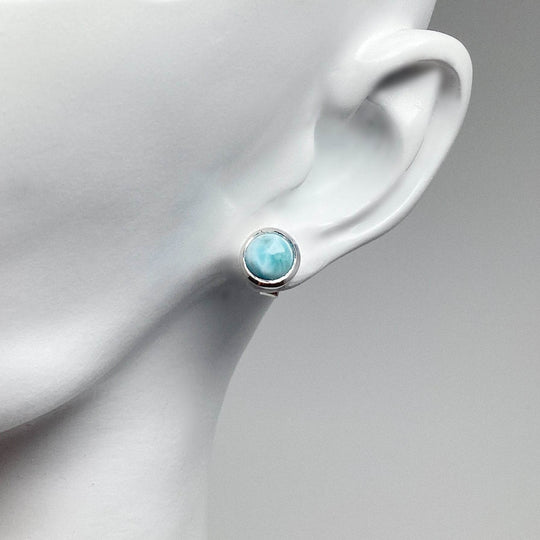 Larimar Stud Earrings - Rocks and Gems Canada