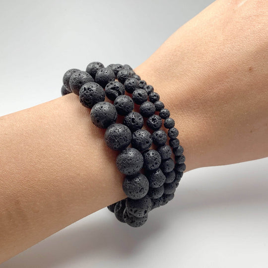 Lava Stone Beaded Bracelet-Rocks and Gems Canada
