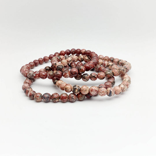 Leopard Skin Jasper Beaded Bracelet-Rocks and Gems Canada