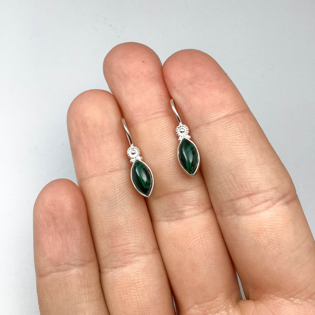 Malachite Dangle Earrings-Rocks and Gems Canada