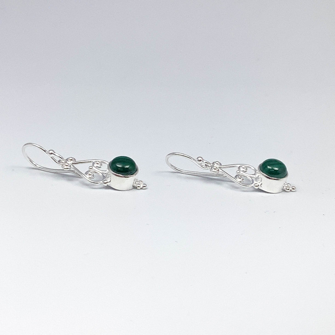 Malachite Dangle Earrings-Rocks and Gems Canada