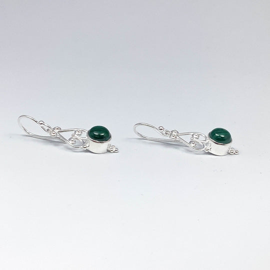Malachite Dangle Earrings-Rocks and Gems Canada