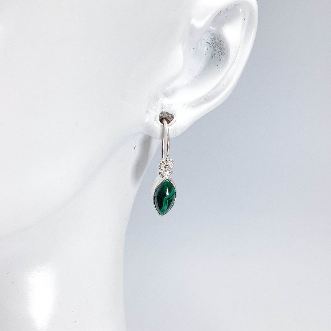 Malachite Dangle Earrings-Rocks and Gems Canada
