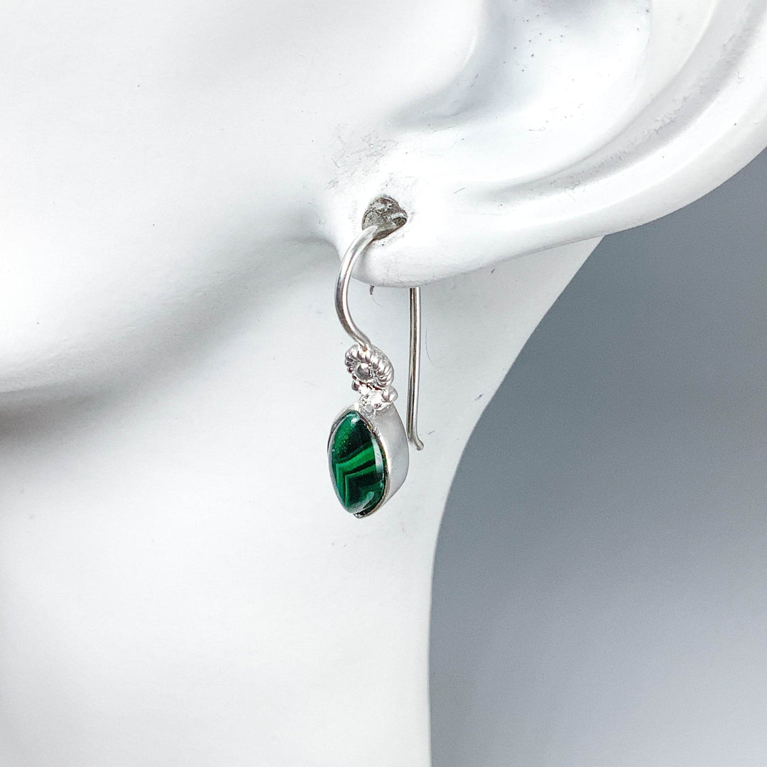 Malachite Dangle Earrings-Rocks and Gems Canada