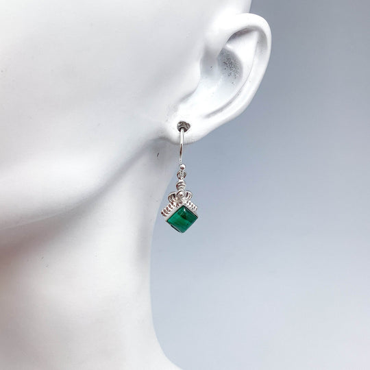 Malachite Dangle Earrings-Rocks and Gems Canada