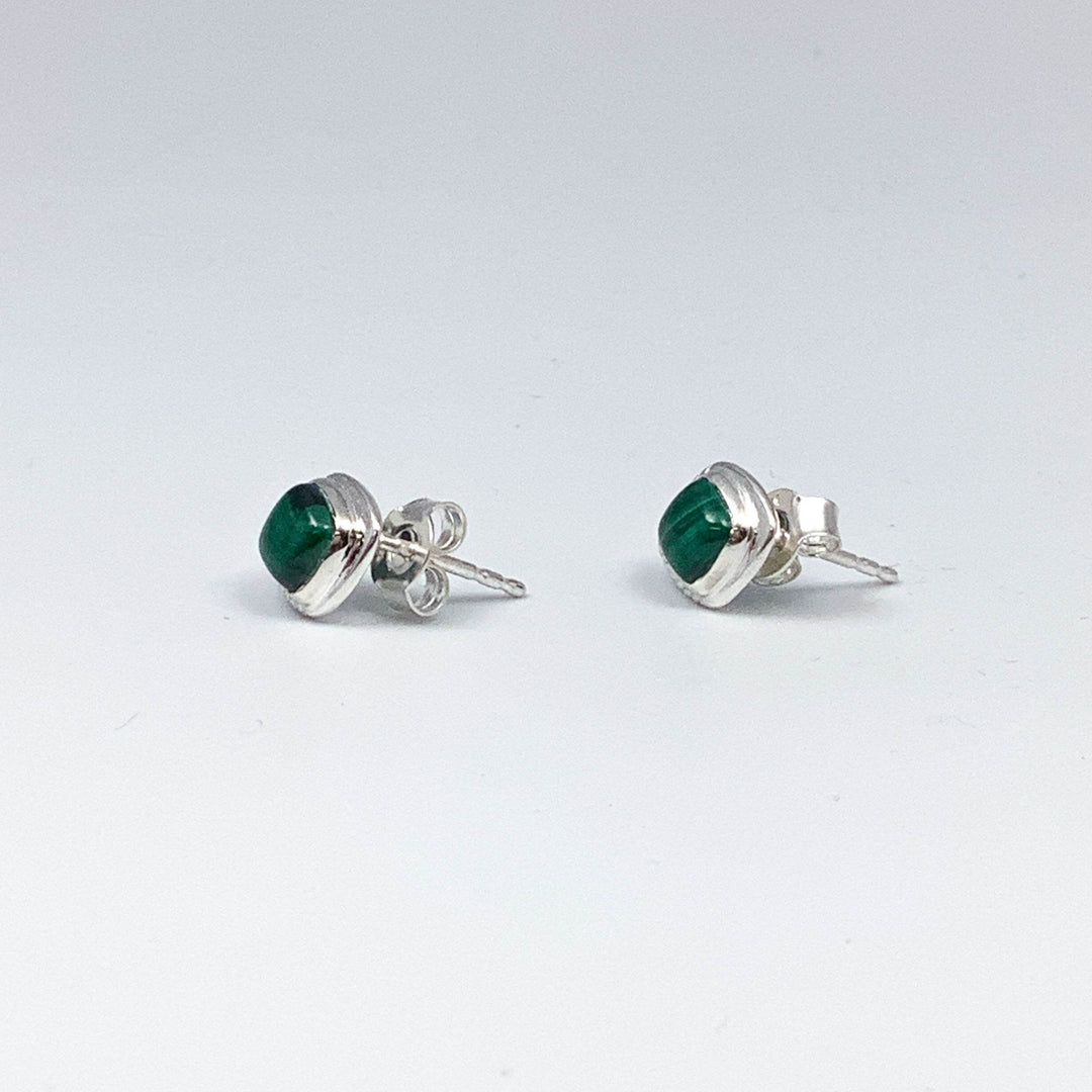 Malachite Stud Earrings-Rocks and Gems Canada
