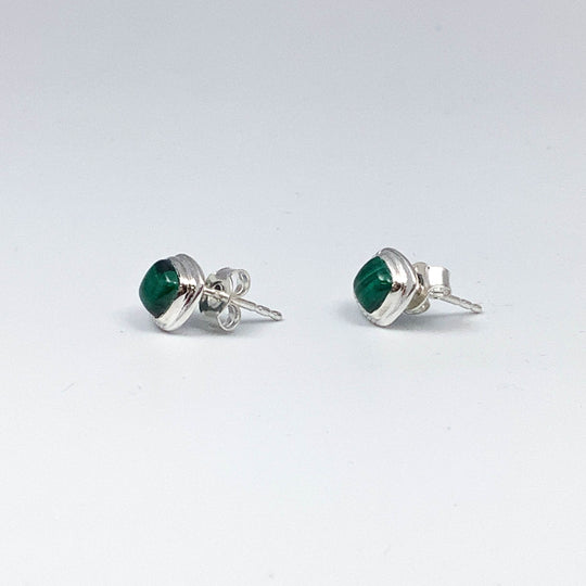 Malachite Stud Earrings-Rocks and Gems Canada