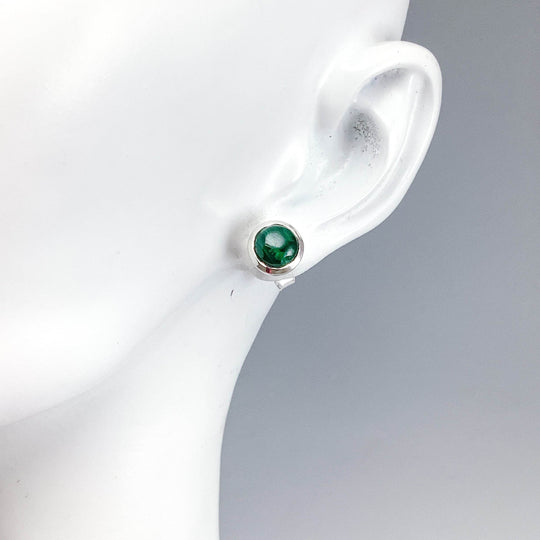 Malachite Stud Earrings-Rocks and Gems Canada