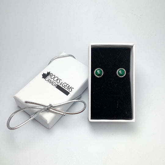 Malachite Stud Earrings-Rocks and Gems Canada
