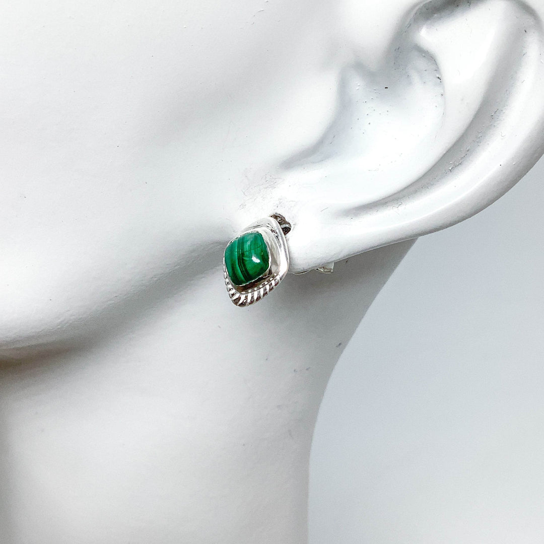 Malachite Stud Earrings-Rocks and Gems Canada