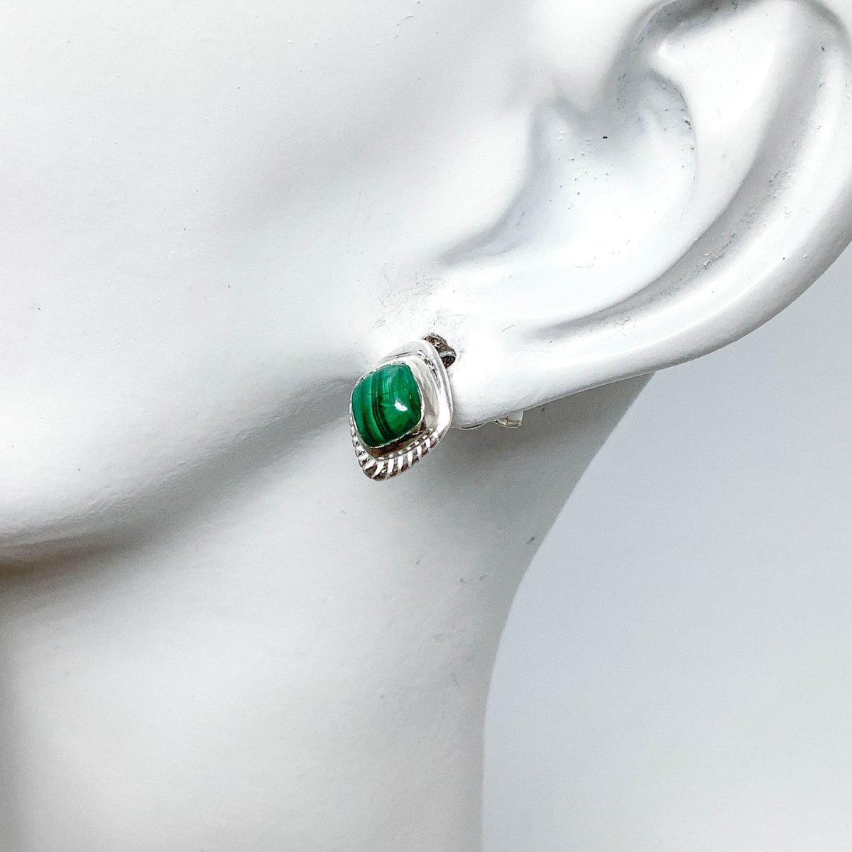 Malachite Stud Earrings-Rocks and Gems Canada