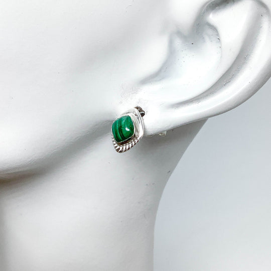 Malachite Stud Earrings-Rocks and Gems Canada
