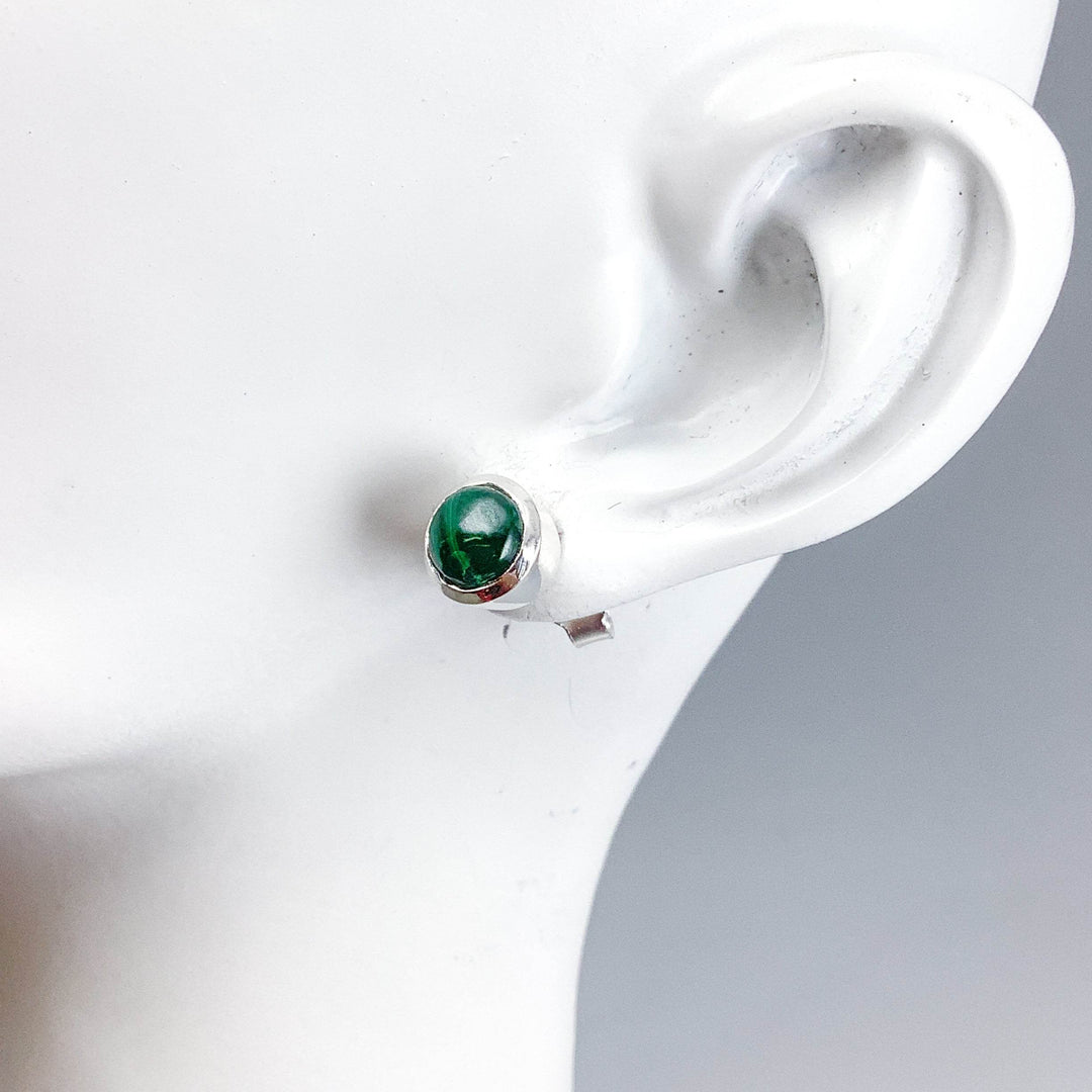 Malachite Stud Earrings-Rocks and Gems Canada