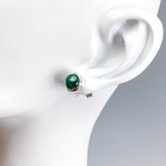 Malachite Stud Earrings-Rocks and Gems Canada
