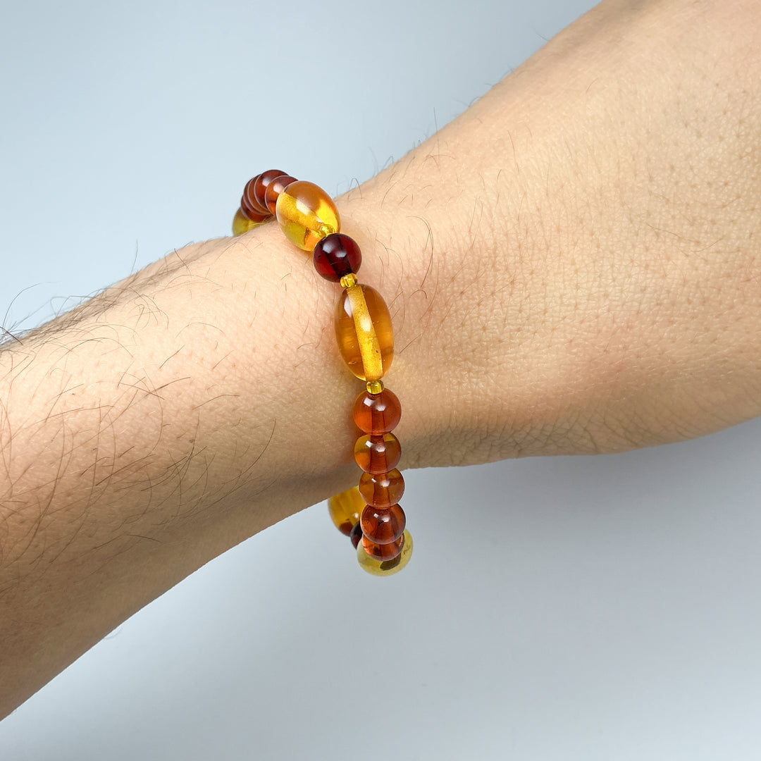 Mixed Amber Beaded Bracelet-Rocks and Gems Canada