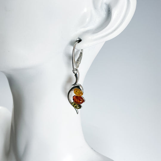 Mixed Amber Dangle Earrings-Rocks and Gems Canada