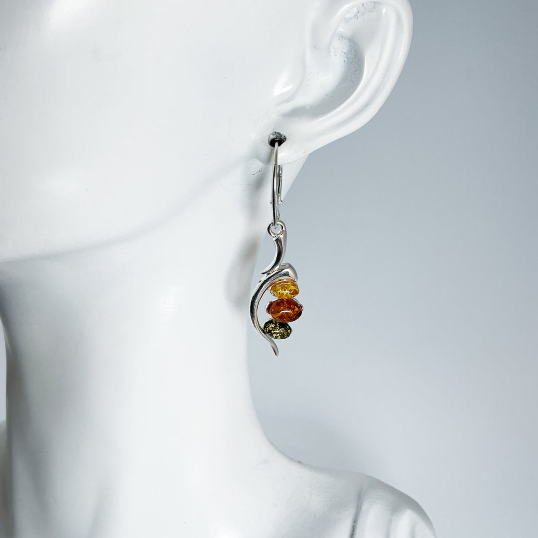 Mixed Amber Dangle Earrings-Rocks and Gems Canada