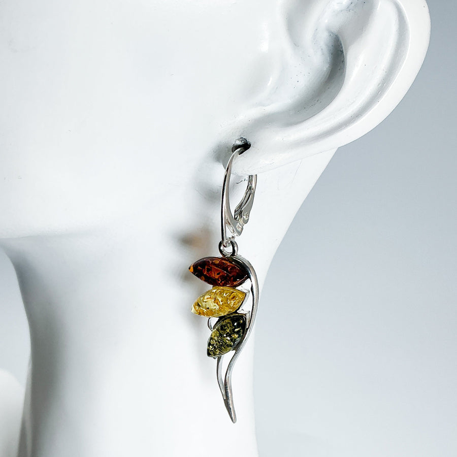 Mixed Amber Wings Dangle Earrings-Rocks and Gems Canada