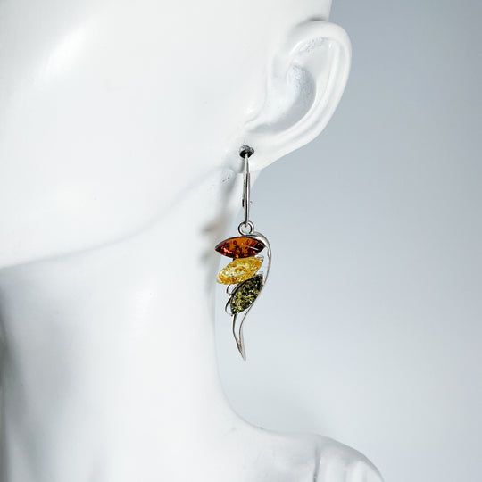 Mixed Amber Wings Dangle Earrings - Rocks and Gems Canada