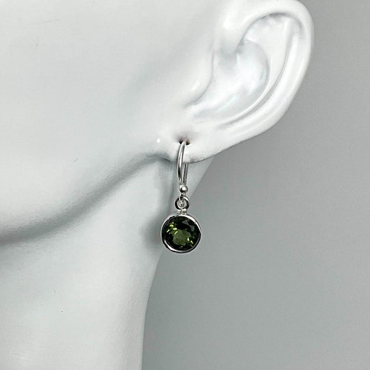 Moldavite Dangle Earrings-Rocks and Gems Canada