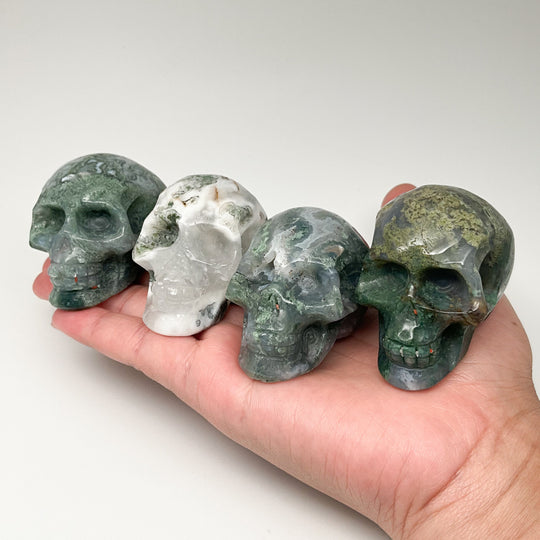Moss Agate Skulls - Rocks and Gems Canada