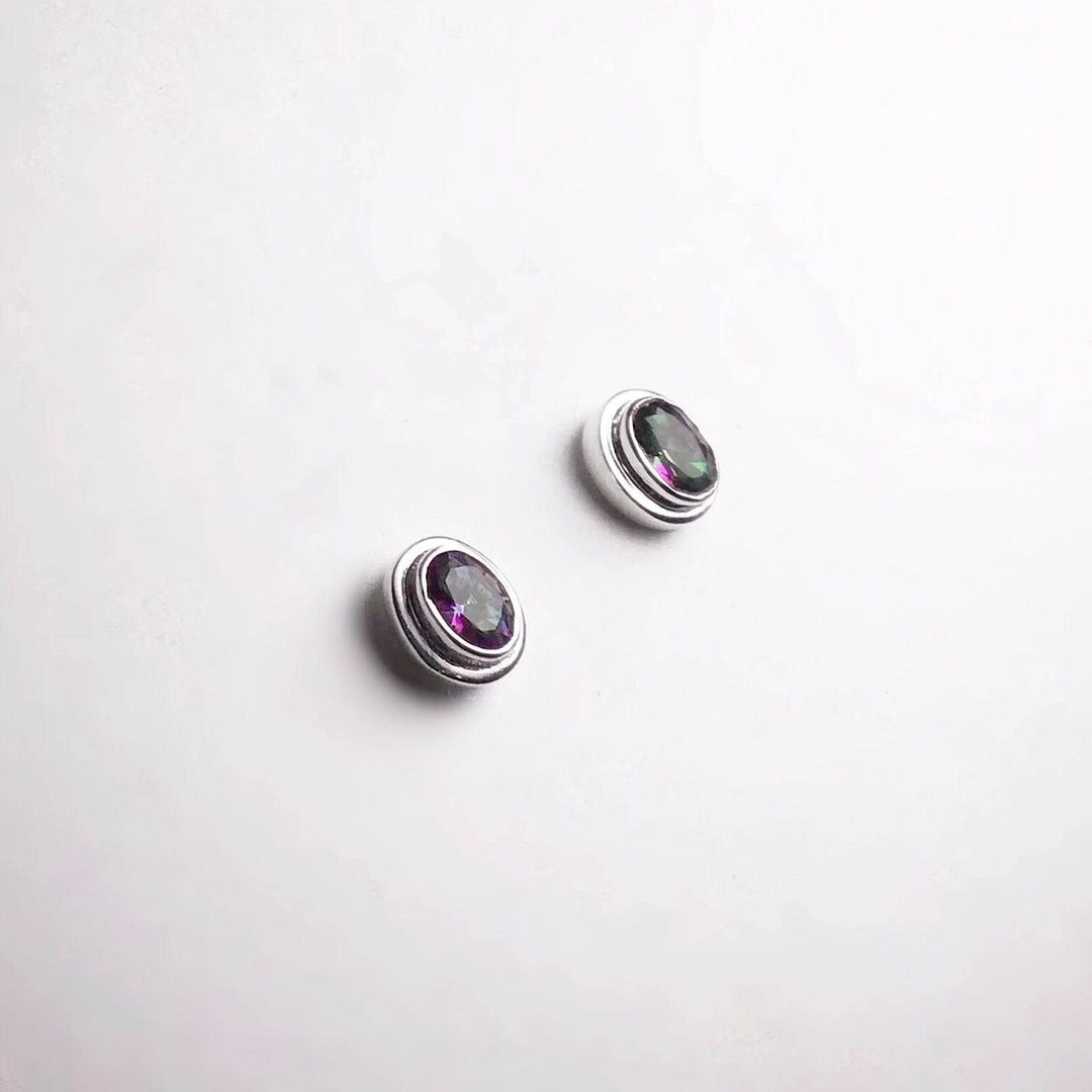 Mystic Topaz Stud Earrings-Rocks and Gems Canada