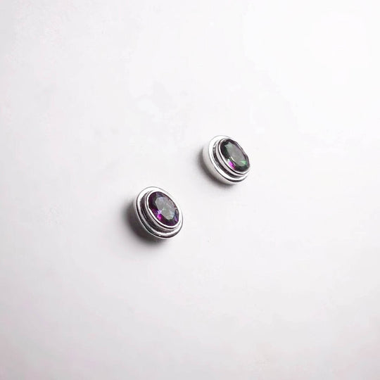 Mystic Topaz Stud Earrings-Rocks and Gems Canada