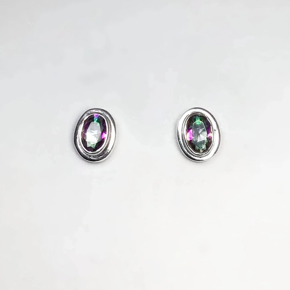 Mystic Topaz Stud Earrings - Rocks and Gems Canada