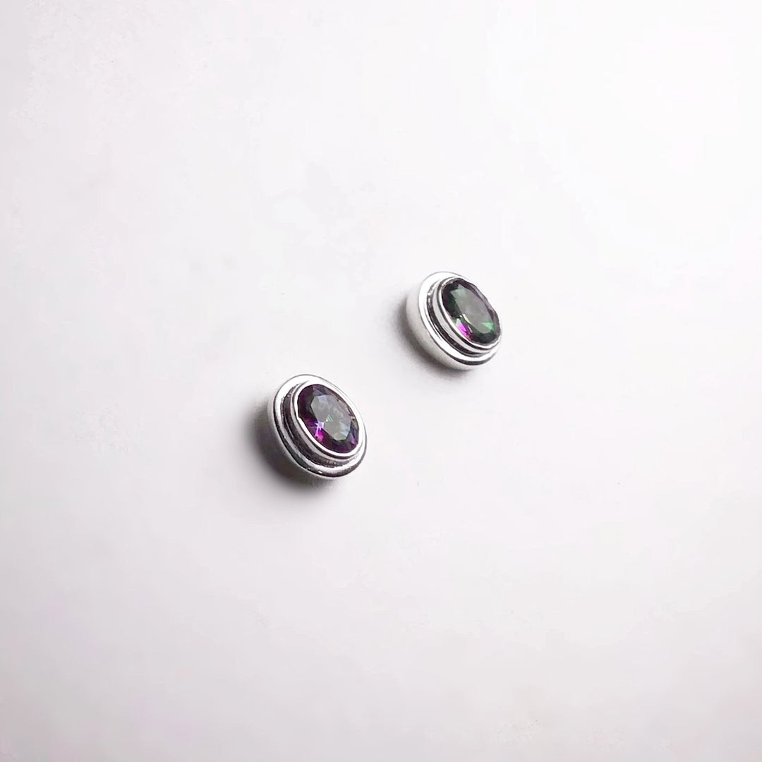 Mystic Topaz Stud Earrings - Rocks and Gems Canada