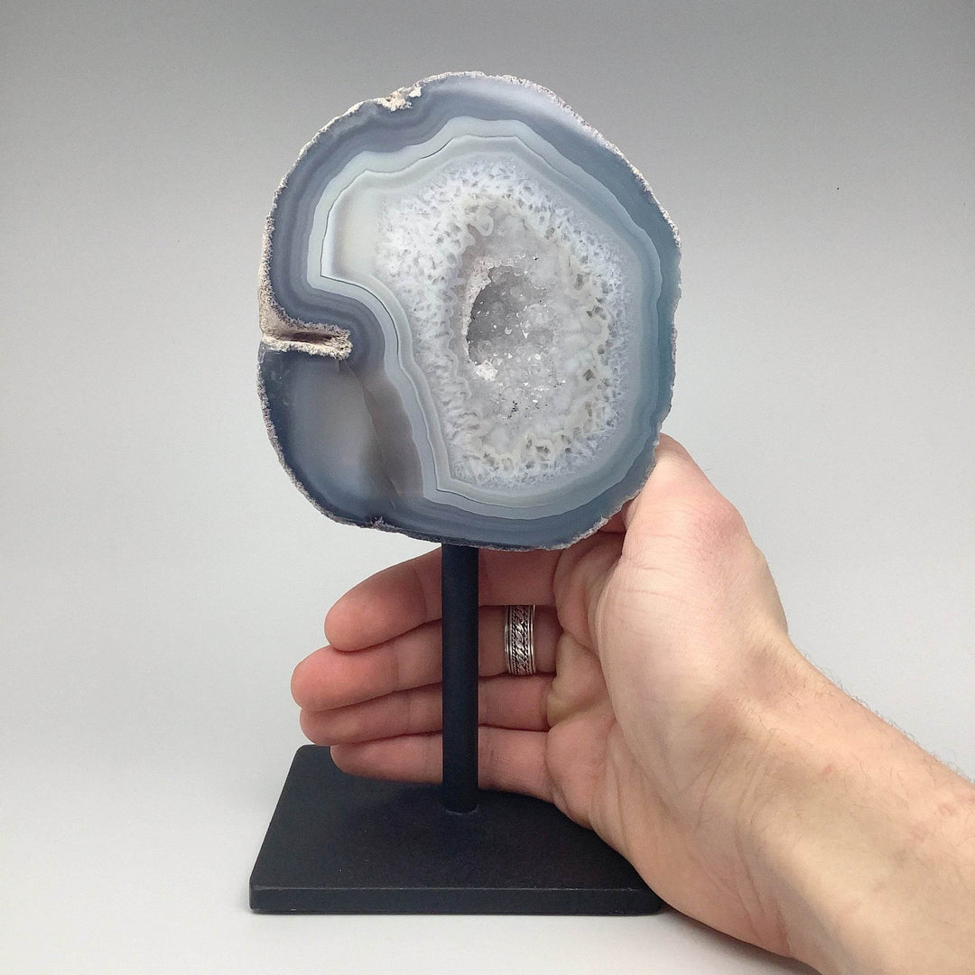 Natural Agate Geode on Stand-Rocks and Gems Canada