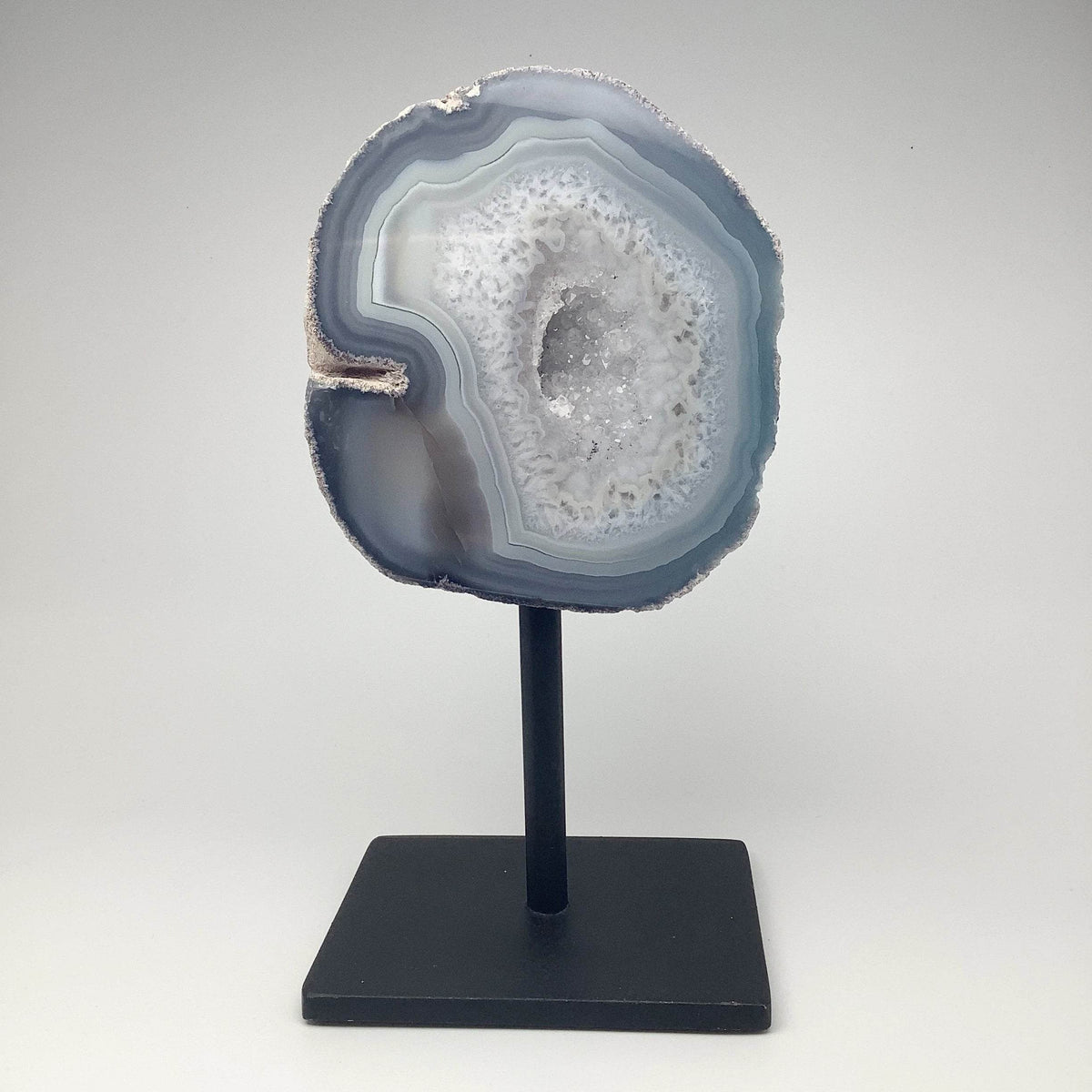 Natural Agate Geode on Stand-Rocks and Gems Canada