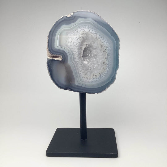 Natural Agate Geode on Stand-Rocks and Gems Canada
