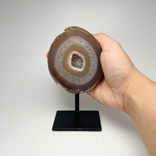 Natural Agate Geode on Stand - Rocks and Gems Canada