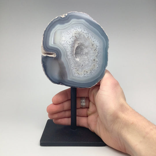 Natural Agate Geode on Stand - Rocks and Gems Canada