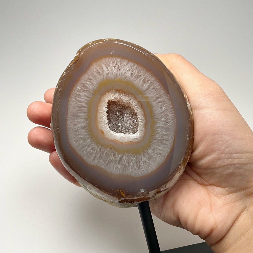 Natural Agate Geode on Stand - Rocks and Gems Canada