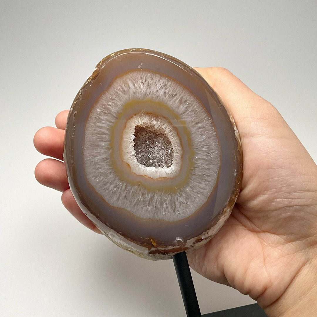 Natural Agate Geode on Stand - Rocks and Gems Canada