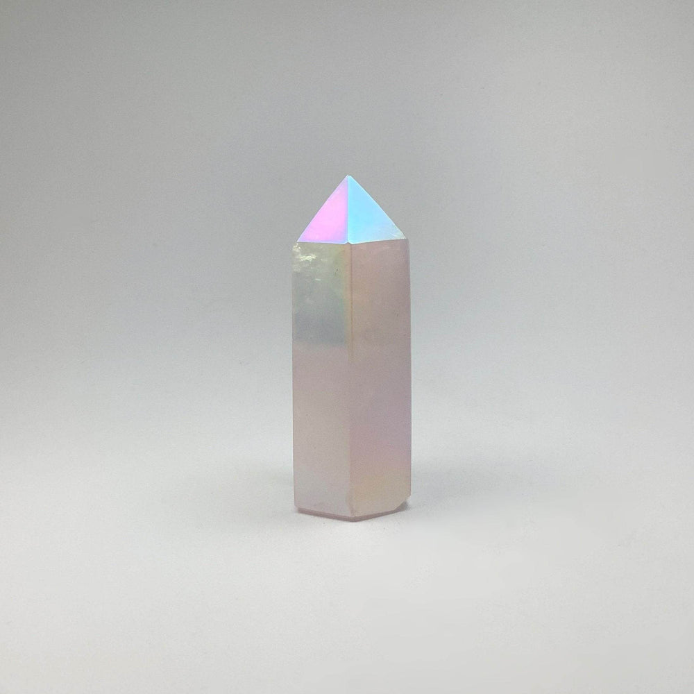 Opalescent Rose Quartz Point-Rocks and Gems Canada