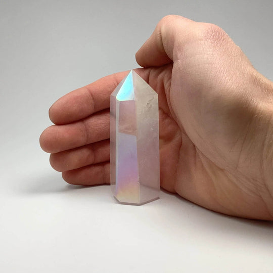 Opalescent Rose Quartz Point-Rocks and Gems Canada