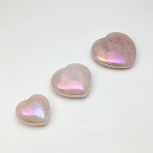 Opalescent Rose Quartz Heart