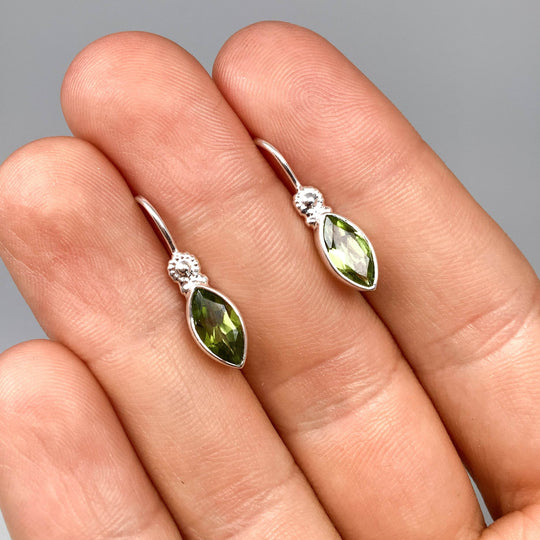 Peridot Dangle Earrings-Rocks and Gems Canada