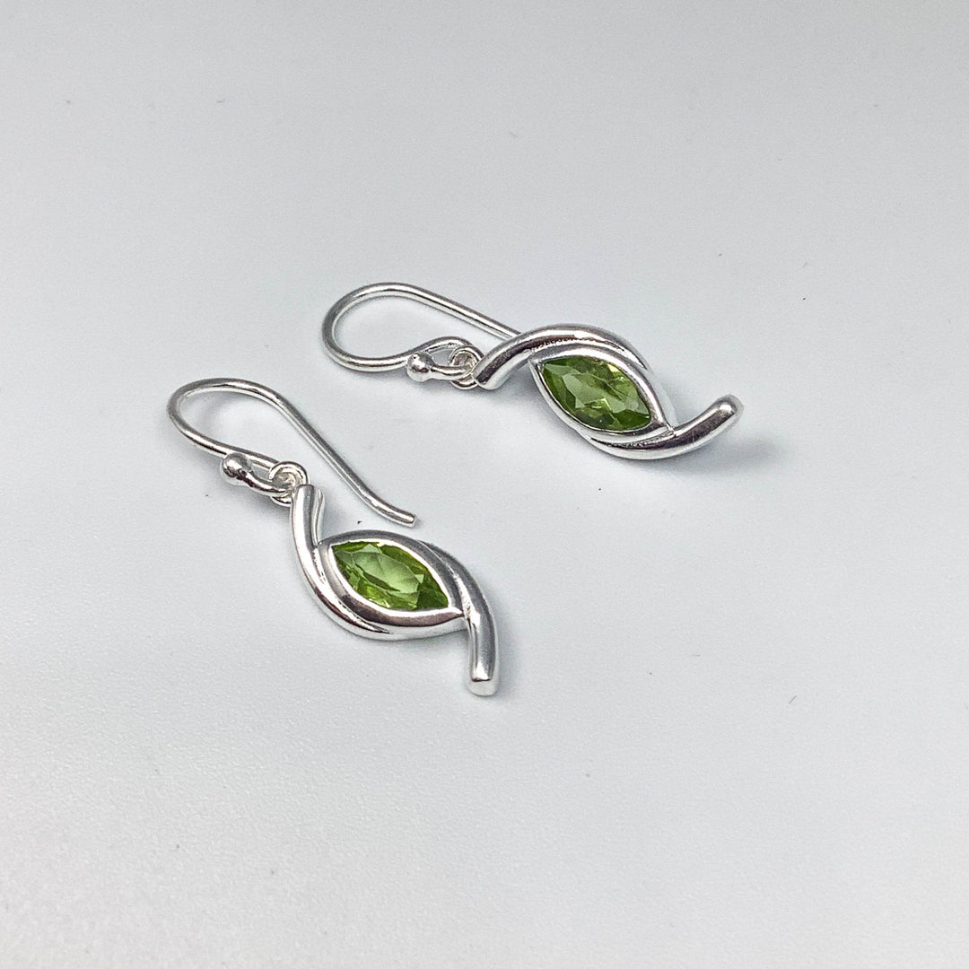 Peridot Dangle Earrings-Rocks and Gems Canada