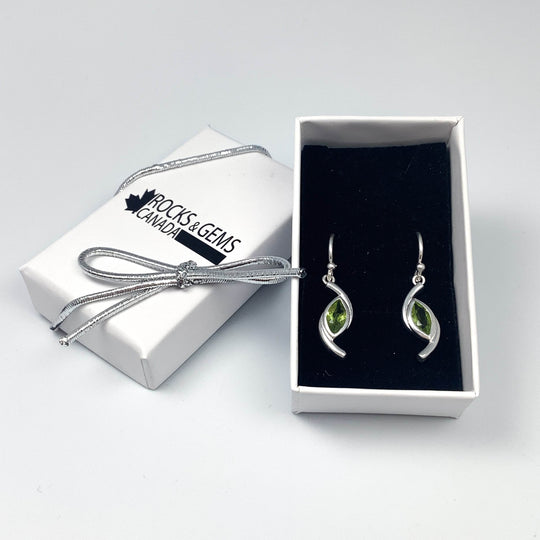 Peridot Dangle Earrings-Rocks and Gems Canada