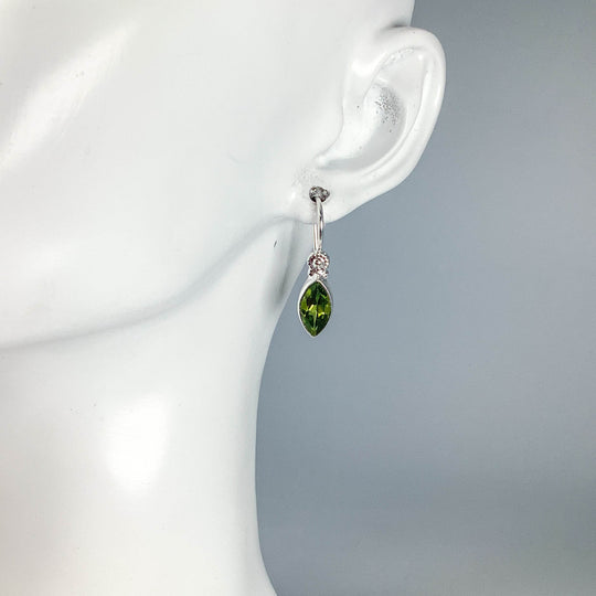 Peridot Dangle Earrings-Rocks and Gems Canada