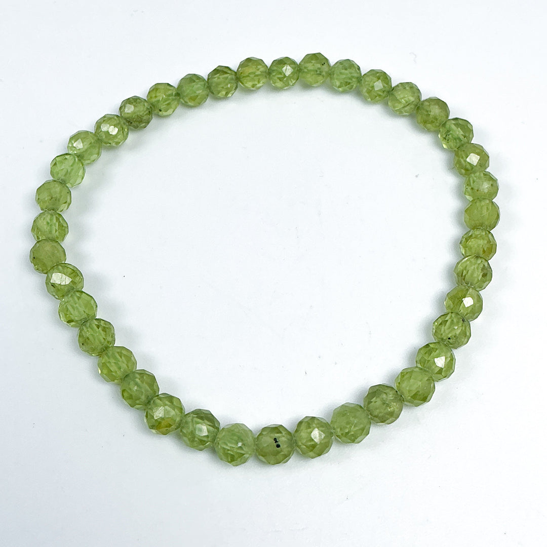 Peridot Faceted Beaded Bracelet-Rocks and Gems Canada