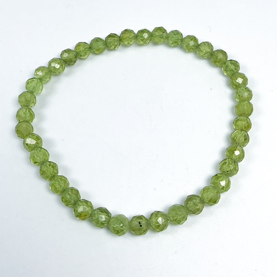 Peridot Faceted Beaded Bracelet-Rocks and Gems Canada