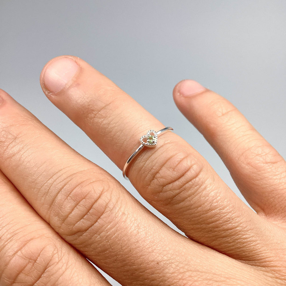 Peridot Heart Ring-Rocks and Gems Canada